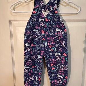 OshKosh B'gosh Kids Overalls - Navy with Floral Print